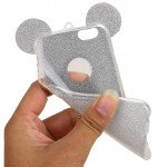 Wholesale iPhone 7 Plus Minnie Diamond Star Charm Necklace Strap Case (Silver)